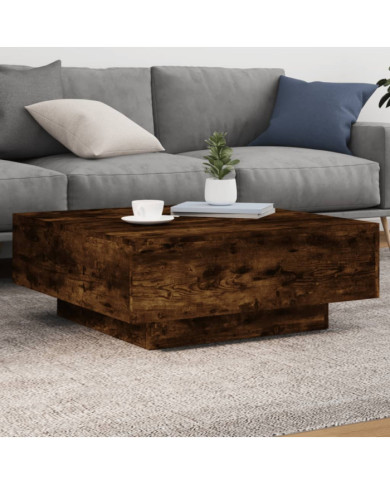 Table basse chêne fumé 80x80x31 cm bois d'ingénierie | Mobilier & Déco