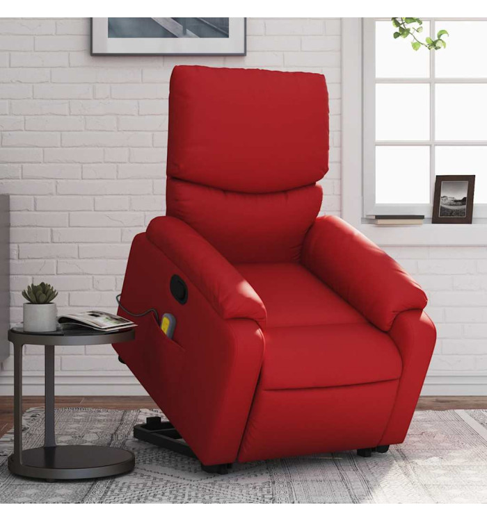 Fauteuil inclinable de massage Rouge Similicuir | Mobilier & Déco