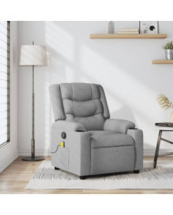 Fauteuil de massage inclinable Gris clair Tissu | Mobilier & Déco