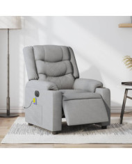 Fauteuil de massage inclinable électrique gris clair tissu | Mobilier & Déco