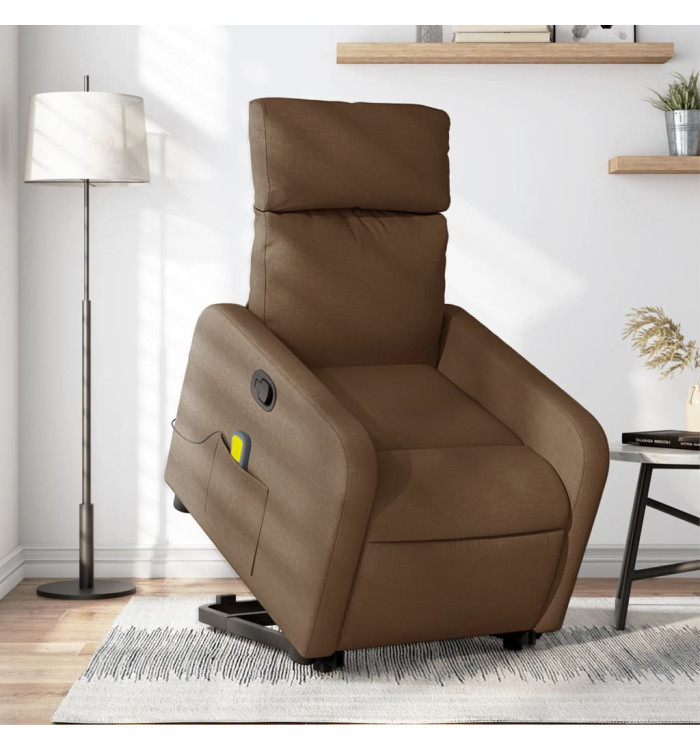 Fauteuil de massage inclinable Marron Tissu | Mobilier & Déco