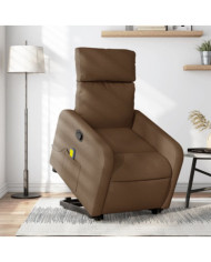 Fauteuil de massage inclinable Marron Tissu | Mobilier & Déco