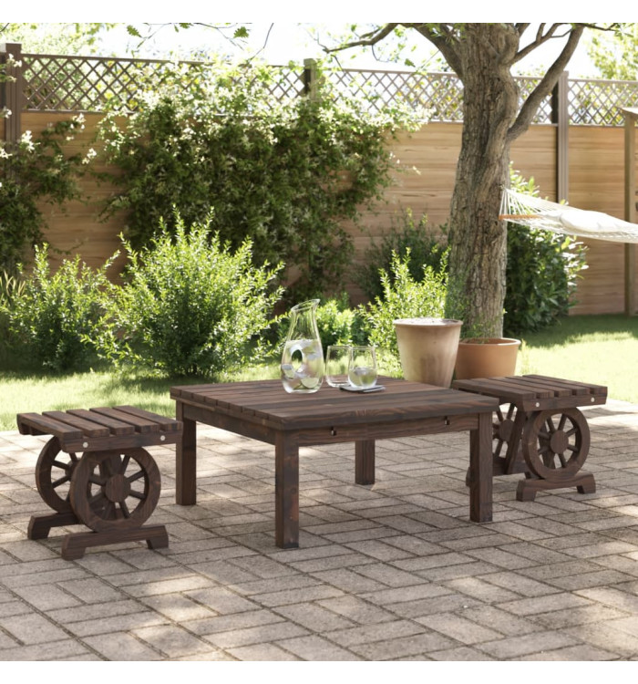 Repose-pieds de jardin lot de 2 bois de sapin massif | Mobilier & Déco