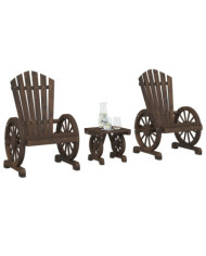 Salon de jardin 3 pcs bois de sapin massif | Mobilier & Déco