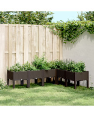Jardinière avec pieds marron 160x120x42 cm PP | Mobilier & Déco