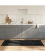 Tapis rectangulaire noir 70x200 cm bambou | Mobilier & Déco