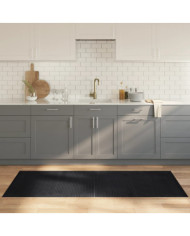Tapis rectangulaire noir 80x200 cm bambou | Mobilier & Déco