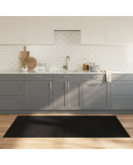 Tapis rectangulaire noir 100x200 cm bambou | Mobilier & Déco