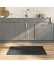 Tapis rectangulaire gris 60x100 cm bambou | Mobilier & Déco