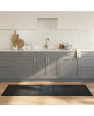 Tapis rectangulaire gris 70x200 cm bambou | Mobilier & Déco