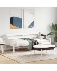 Lit de jour sans matelas blanc 90x190 cm bois de pin massif | Mobilier & Déco