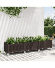Jardinière à roulettes marron 240x50x54 cm PP | Mobilier & Déco