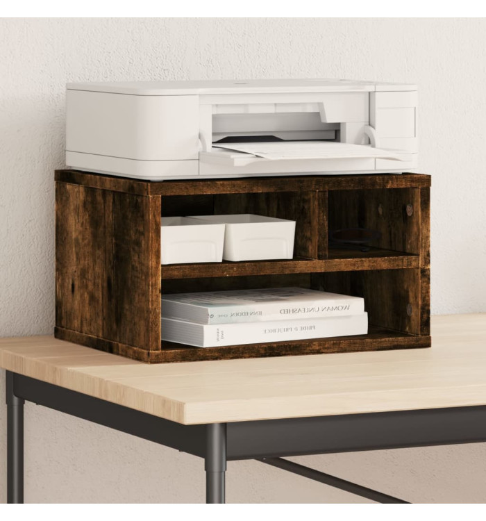 Support d'imprimante chêne fumé 40x32x22,5 cm bois d'ingénierie | Mobilier & Déco