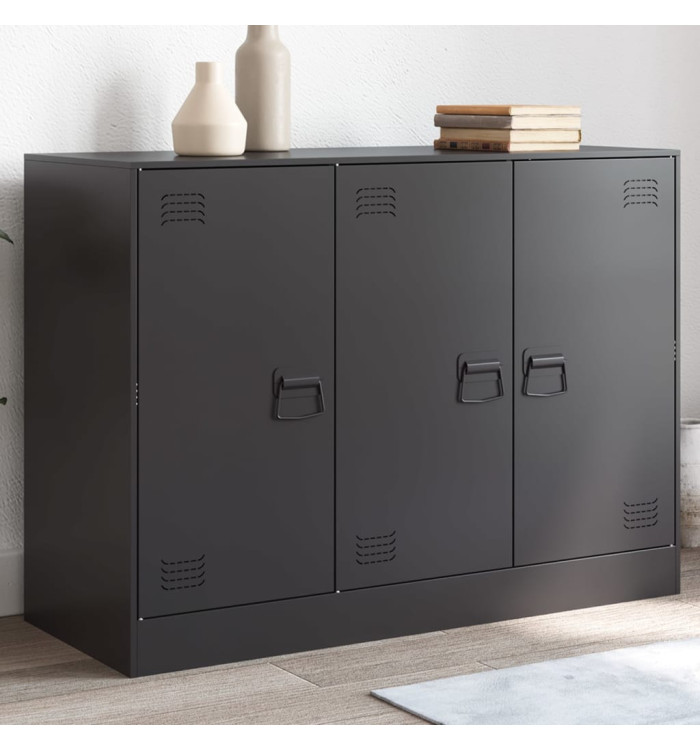 Buffet noir 99x39x73 cm acier | Mobilier & Déco