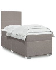Sommier à lattes de lit avec matelas Taupe 90x200 cm Tissu | Mobilier & Déco