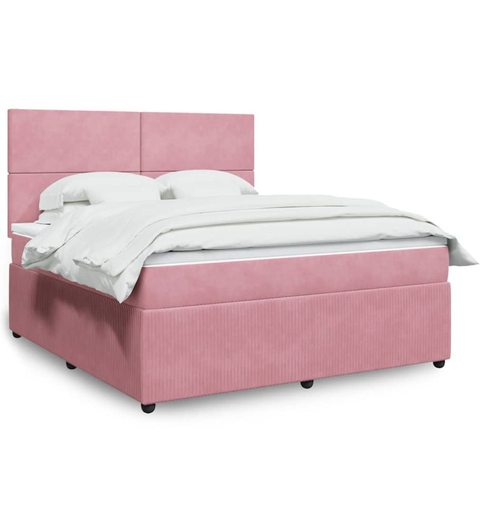 Sommier à lattes de lit avec matelas Rose 180x200 cm Velours | Mobilier & Déco