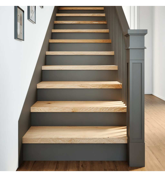 Marches d'escalier 8 pcs non traité 80x30x2cm bois chêne massif | Mobilier & Déco