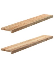 Appuis de fenêtre 2 pcs non traité 120x20x2cm bois chêne massif | Mobilier & Déco