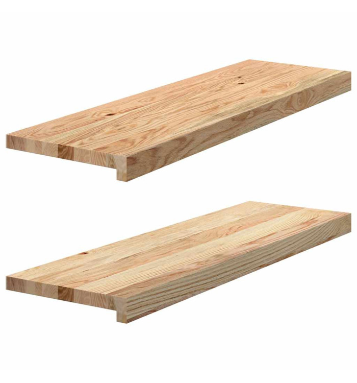 Appuis de fenêtre 2 pcs non traité 80x25x2 cm bois chêne massif | Mobilier & Déco
