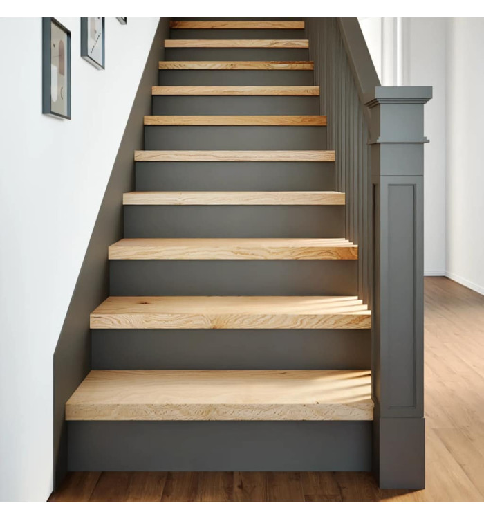 Marches d'escalier 8 pcs non traité 80x25x2cm bois chêne massif | Mobilier & Déco