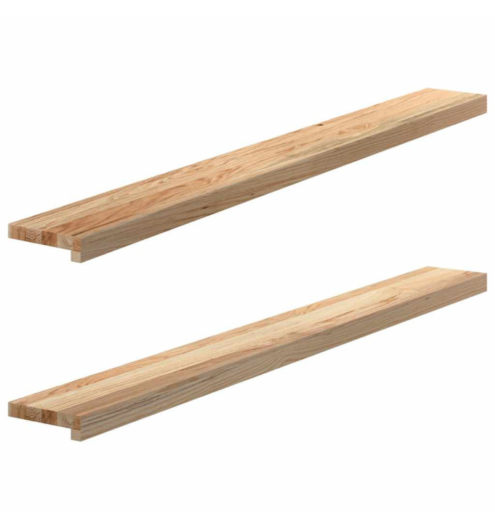 Appuis de fenêtre 2 pcs non traité 140x15x2cm bois chêne massif | Mobilier & Déco