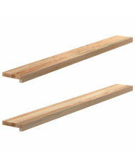Appuis de fenêtre 2 pcs non traité 140x15x2cm bois chêne massif | Mobilier & Déco