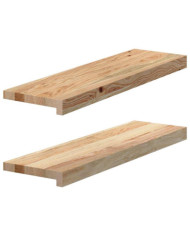 Appuis de fenêtre 2 pcs non traité 70x20x2 cm bois chêne massif | Mobilier & Déco