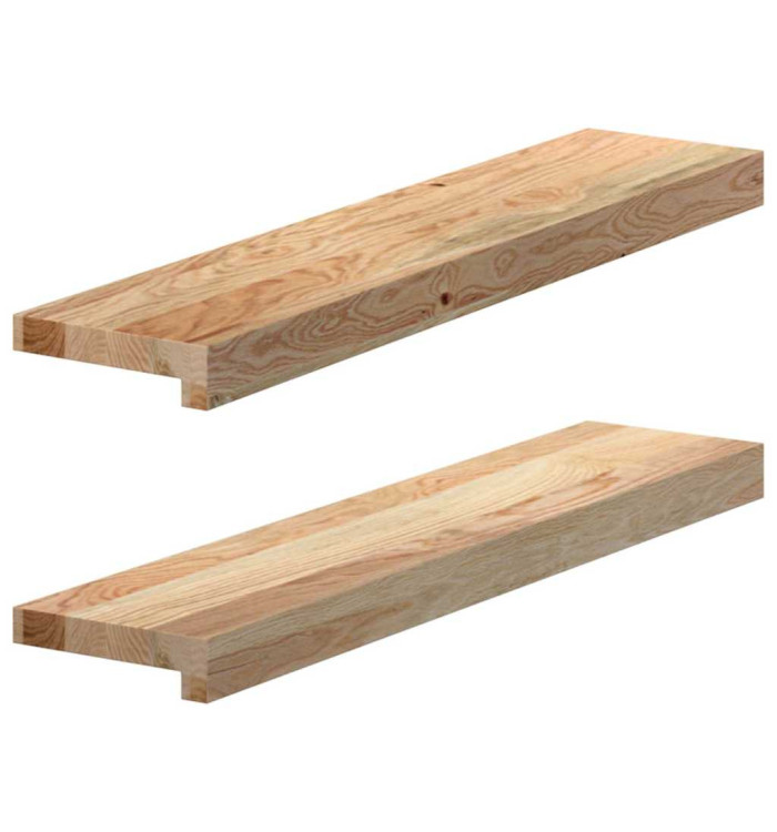 Appuis de fenêtre 2 pcs bois de chêne massif non traité | Mobilier & Déco