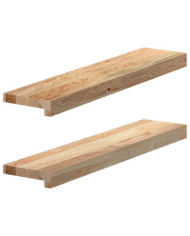 Appuis de fenêtre 2 pcs bois de chêne massif non traité | Mobilier & Déco