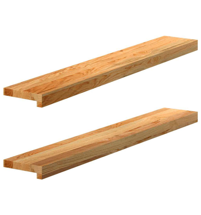 Appuis de fenêtre 2 pcs marron clair bois de chêne massif | Mobilier & Déco
