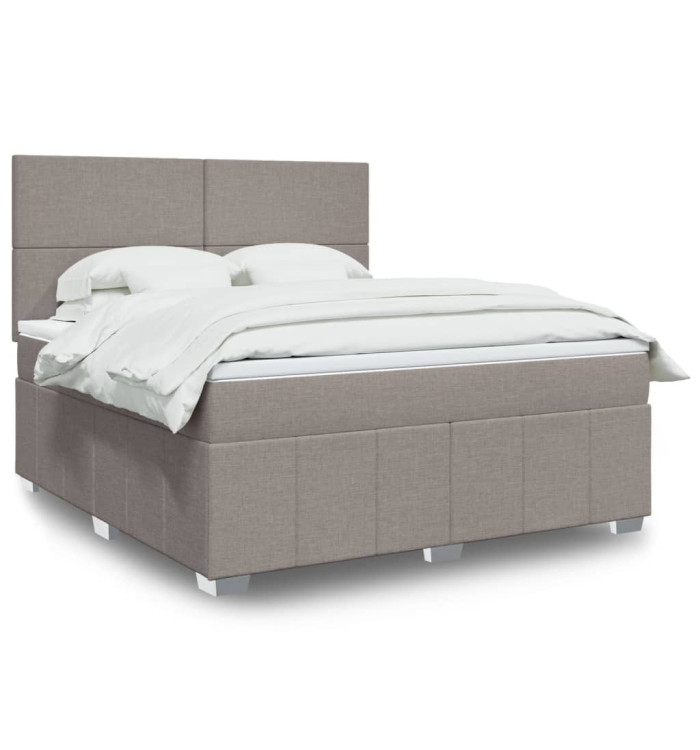 Sommier à lattes de lit avec matelas Taupe 180x200 cm Tissu | Mobilier & Déco