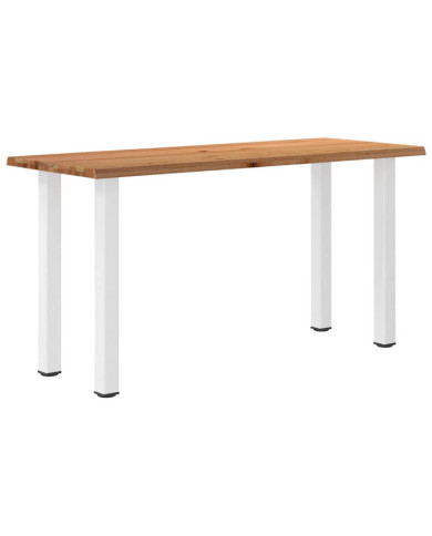 Table de bar rectangulaire en chêne massif avec bords naturels 200 x 80 x 102 cm | Mobilier & Déco