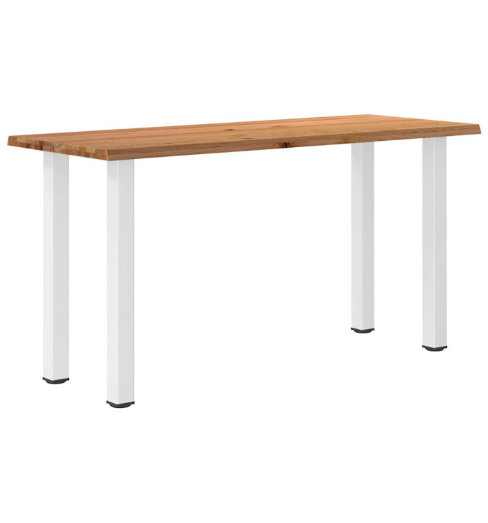 Table de bar rectangulaire en chêne massif avec bords naturels 200 x 80 x 102 cm | Mobilier & Déco