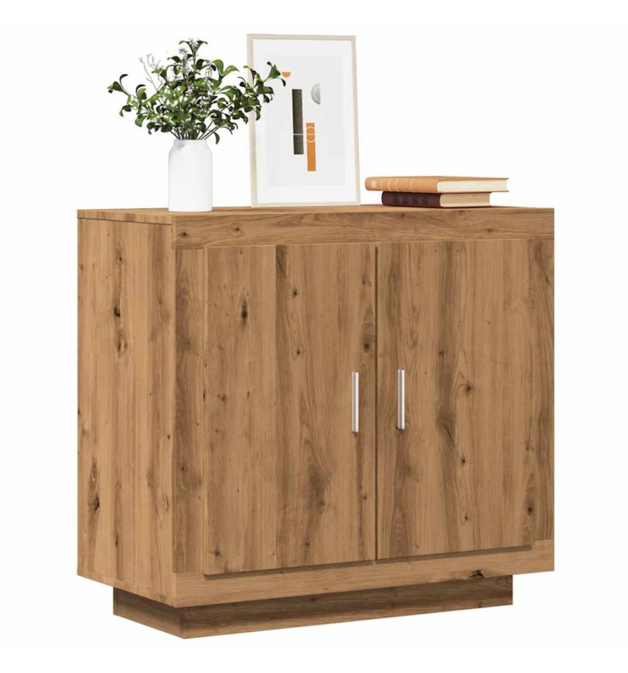 Buffet chêne artisanal 80x40x75 cm bois d'ingénierie | Mobilier & Déco