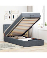Cadre de lit ottoman avec matelas gris foncé 80x200 cm velours | Mobilier & Déco