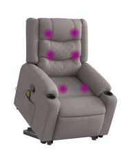 Fauteuil inclinable de massage Taupe Tissu | Mobilier & Déco