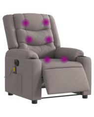Fauteuil de massage inclinable électrique Taupe Tissu | Mobilier & Déco