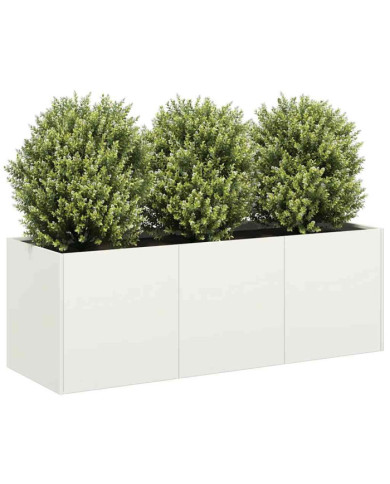 Jardinière blanc 120x40x40 cm acier laminé à froid | Mobilier & Déco