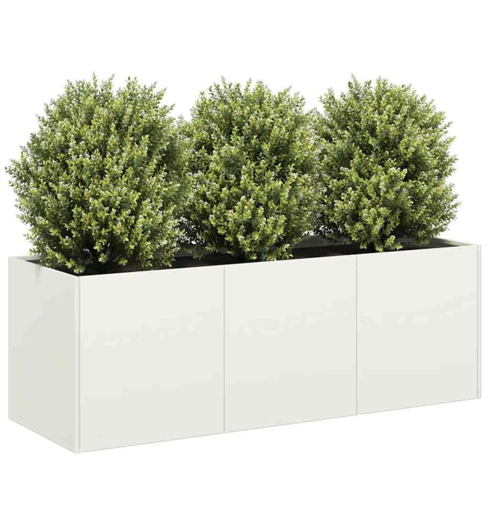 Jardinière blanc 120x40x40 cm acier laminé à froid | Mobilier & Déco