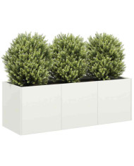 Jardinière blanc 120x40x40 cm acier laminé à froid | Mobilier & Déco
