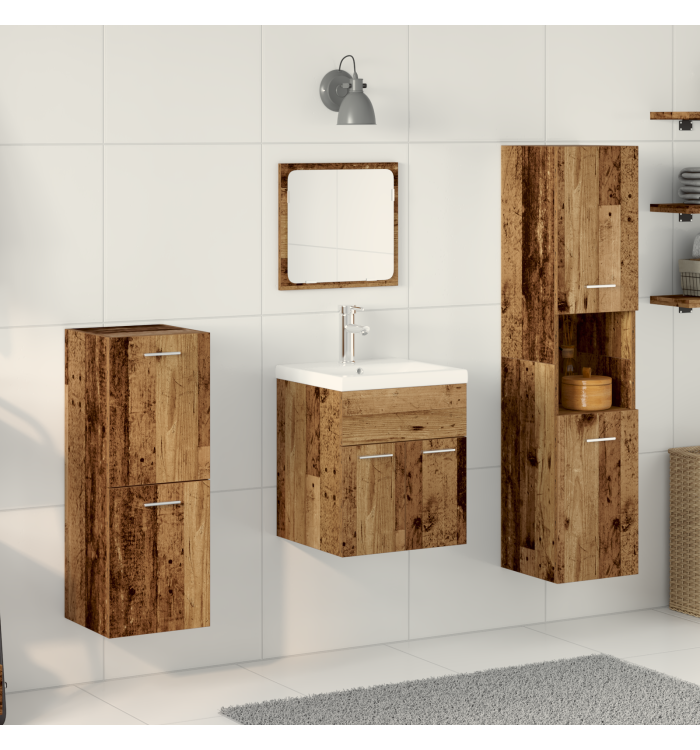 Set de Meubles de Salle de Bain 5 Pièces Bois Ancien | Mobilier & Déco
