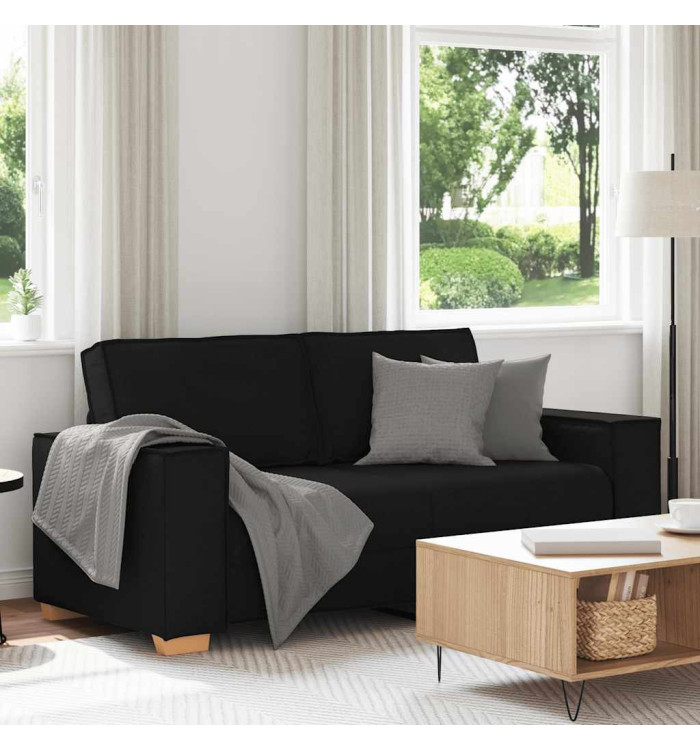 Canapé 2 places Noir 140 cm Tissu | Mobilier & Déco