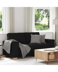 Canapé 2 places Noir 140 cm Tissu | Mobilier & Déco