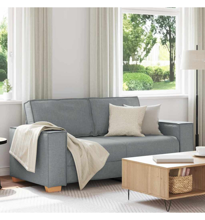 Canapé 2 places Gris clair 140 cm Tissu | Mobilier & Déco