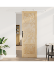 Porte coulissante avec matériel 'ORKDAL'en bois massif de pin, Porte intérieure 'ORKDAL'78x232x4 cm en bois massif de pin | Mo