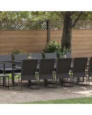 Ensemble de salle à manger de jardin de 19 pièces avec coussins en acier et textilène | Mobilier & Déco