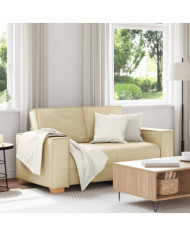 Canapé 2 places Crème 120 cm Tissu | Mobilier & Déco