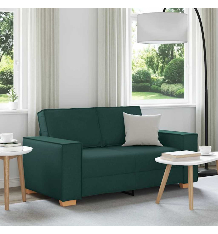 Canapé 2 places Vert foncé 120 cm Tissu | Mobilier & Déco