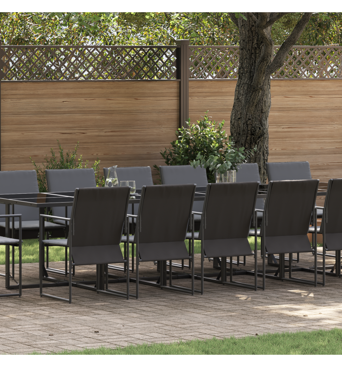 Ensemble de salle à manger de jardin de 22 pièces avec coussins en acier et textilène | Mobilier & Déco