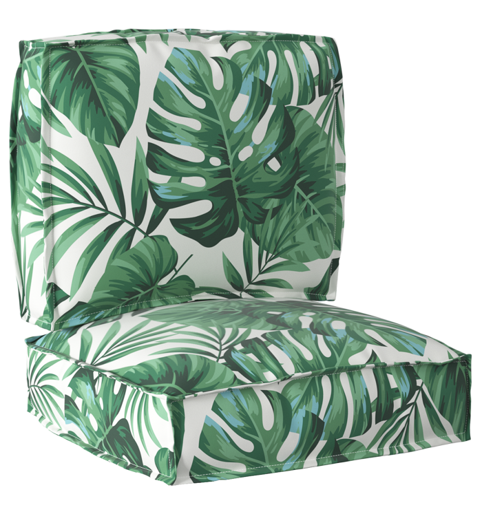 Set de coussins de palette 2 pièces motif feuilles en tissu Oxford | Mobilier & Déco